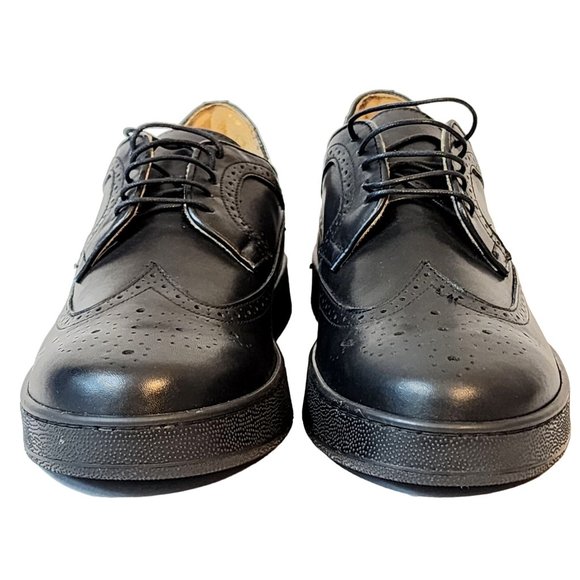 Brogue Blk Dress Wingtip Sneakers Men's Size US 8 / EU 42 Italian Leather NEW - Picture 5 of 10